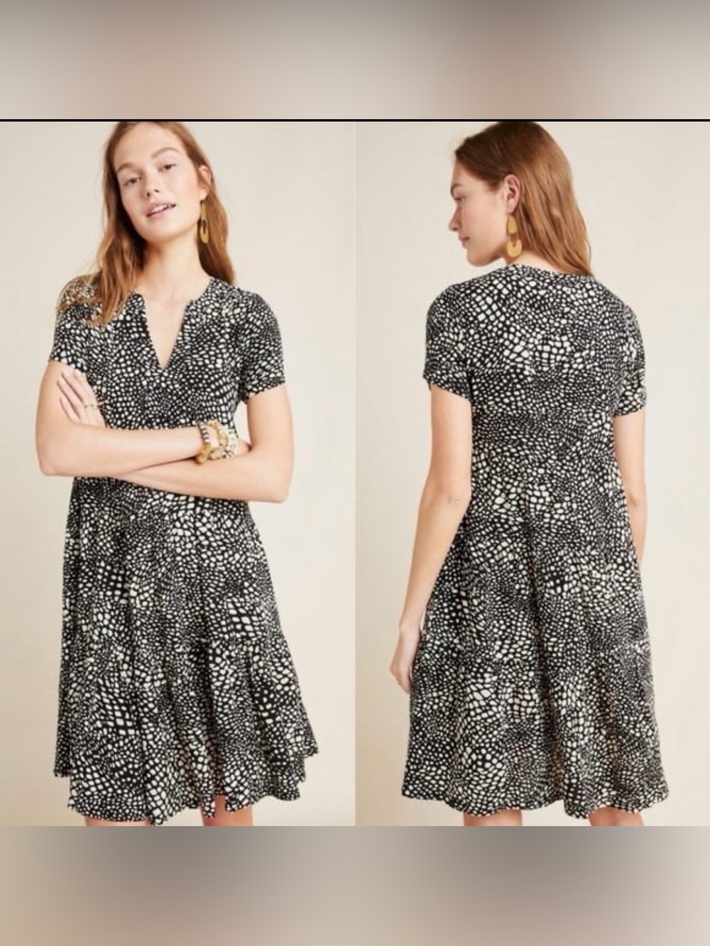 Anthropologie Maeve Sacha Tiered Tunic Dress - XS